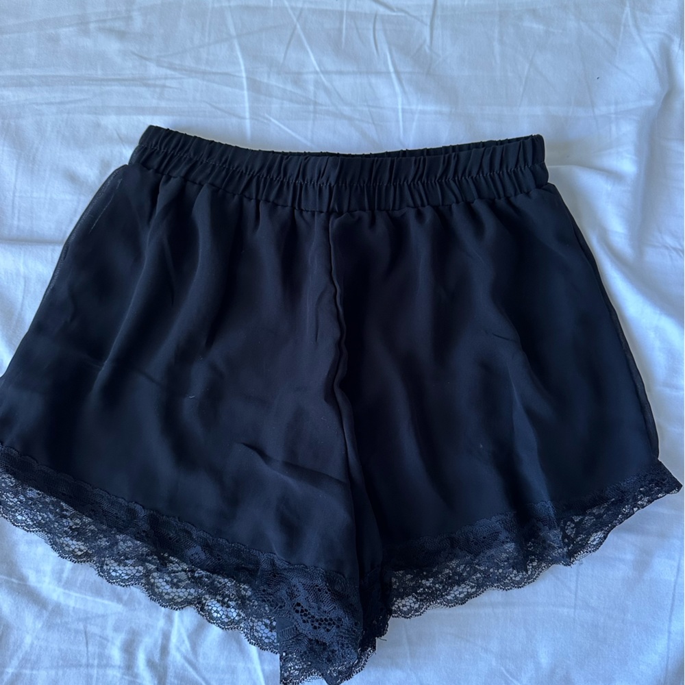 Black Chiffon Shorts
